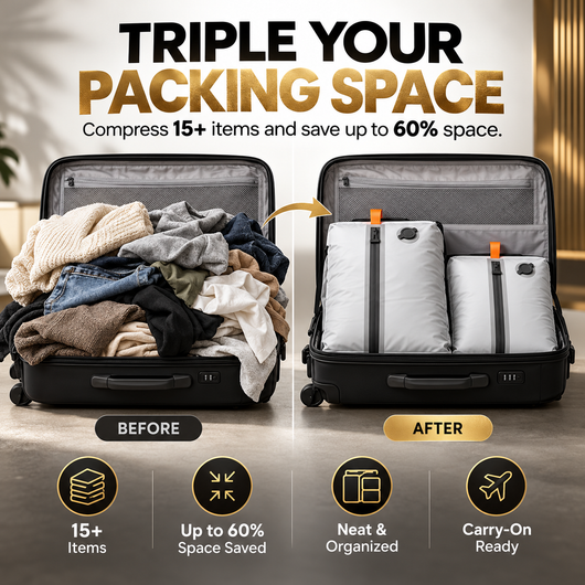🔥 50% OFF TODAY — Vacuum Compression Travel Bag | Pack More, Save Space & Travel Smarter