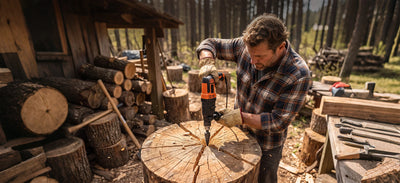 🪓 50% OFF NOW! 🔩 Electric Drill Wood Splitter – High Carbon Steel, Portable & Fast Splitting – Turns Your Drill into a Log Splitter 🌲