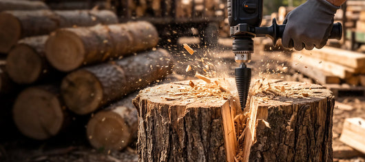 🪓 50% OFF NOW! 🔩 Electric Drill Wood Splitter – High Carbon Steel, Portable & Fast Splitting – Turns Your Drill into a Log Splitter 🌲