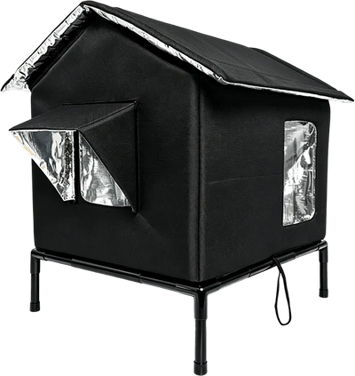 All-Weather Elevated Outdoor Cat House – Waterproof, Thermal Lining, Foldable