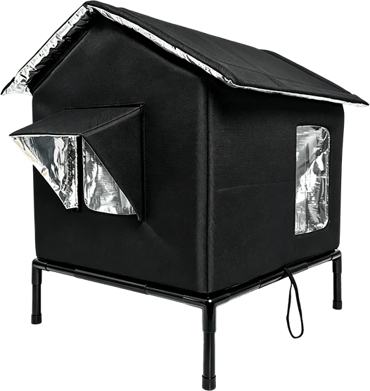 All-Weather Elevated Outdoor Cat House – Waterproof, Thermal Lining, Foldable