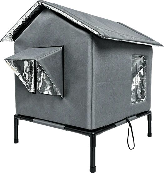 All-Weather Elevated Outdoor Cat House – Waterproof, Thermal Lining, Foldable