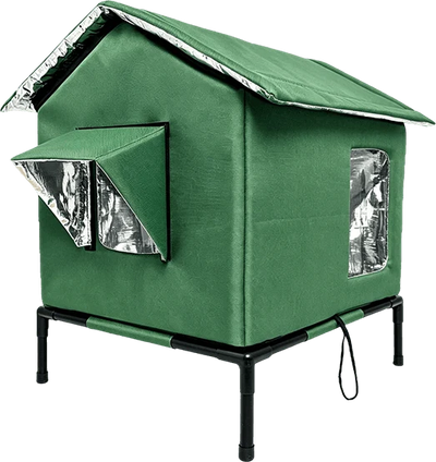 All-Weather Elevated Outdoor Cat House – Waterproof, Thermal Lining, Foldable
