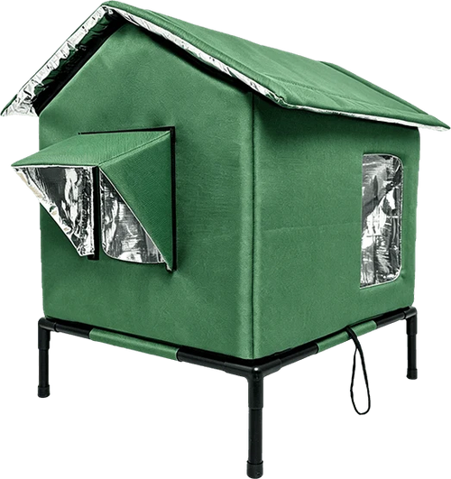 All-Weather Elevated Outdoor Cat House – Waterproof, Thermal Lining, Foldable