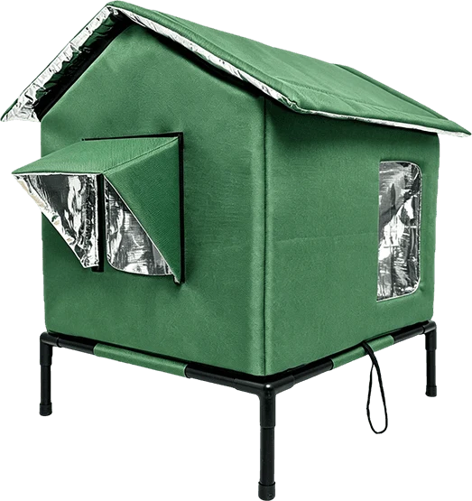 All-Weather Elevated Outdoor Cat House – Waterproof, Thermal Lining, Foldable