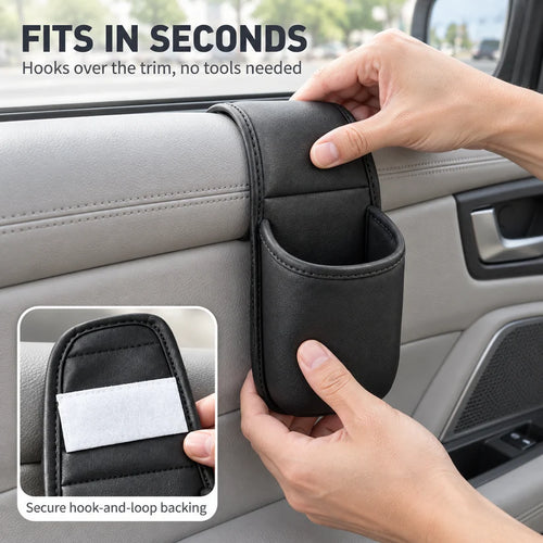 Leather Car Door Storage Pocket – Compact Interior Organizer