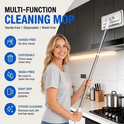Any Fabric Clamping Mop — Hands-Free Disposable Cleaning Mop