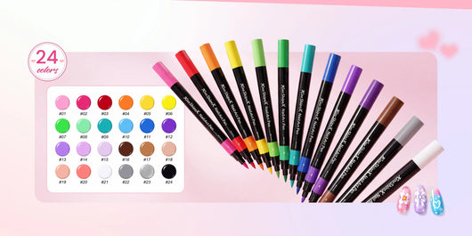 💥 24 Colors Dual Ended Nail Art Pens Set – Creative, Salon‑Quality, Easy DIY ✨