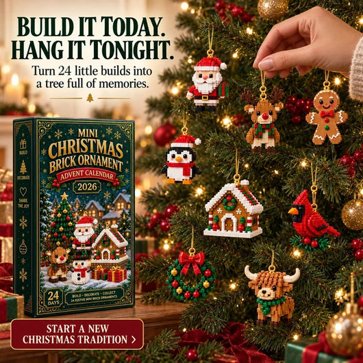 24-Day Christmas Ornament Advent Calendar – 24 Mini Buildable Holiday Decorations