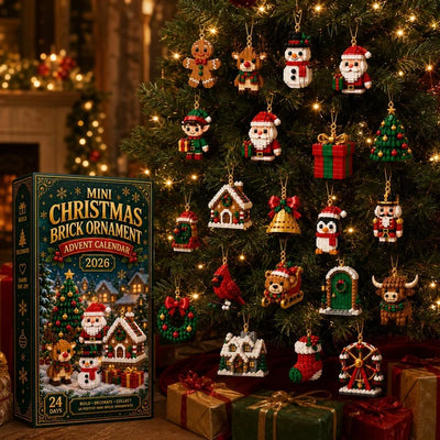 24-Day Christmas Ornament Advent Calendar – 24 Mini Buildable Holiday Decorations