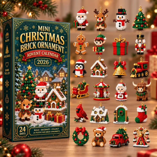 24-Day Christmas Ornament Advent Calendar – 24 Mini Buildable Holiday Decorations