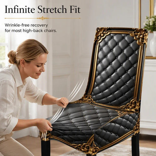 🪑☁️ Baroque-Print Stretch Chair Cover | High-Density Stretch Fabric, Machine Washable 🧵