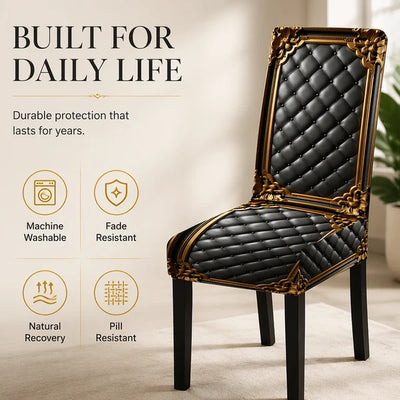 🪑☁️ Baroque-Print Stretch Chair Cover | High-Density Stretch Fabric, Machine Washable 🧵