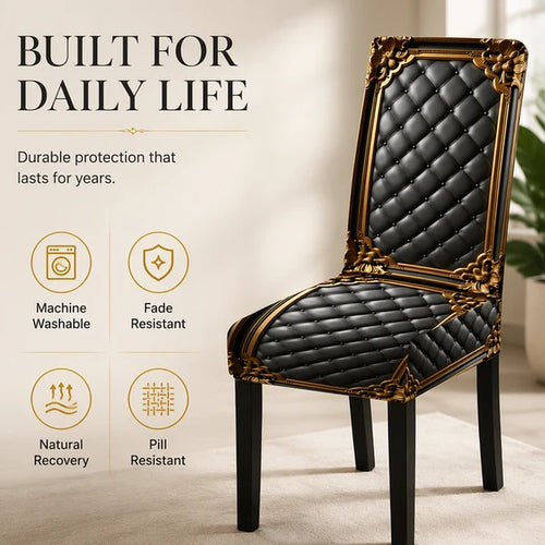 🪑☁️ Baroque-Print Stretch Chair Cover | High-Density Stretch Fabric, Machine Washable 🧵