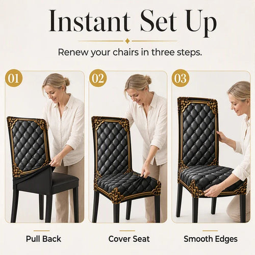 🪑☁️ Baroque-Print Stretch Chair Cover | High-Density Stretch Fabric, Machine Washable 🧵