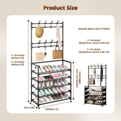Multi-Functional Entryway Shoe & Coat Rack