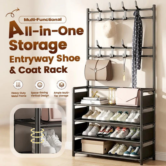 Multi-Functional Entryway Shoe & Coat Rack